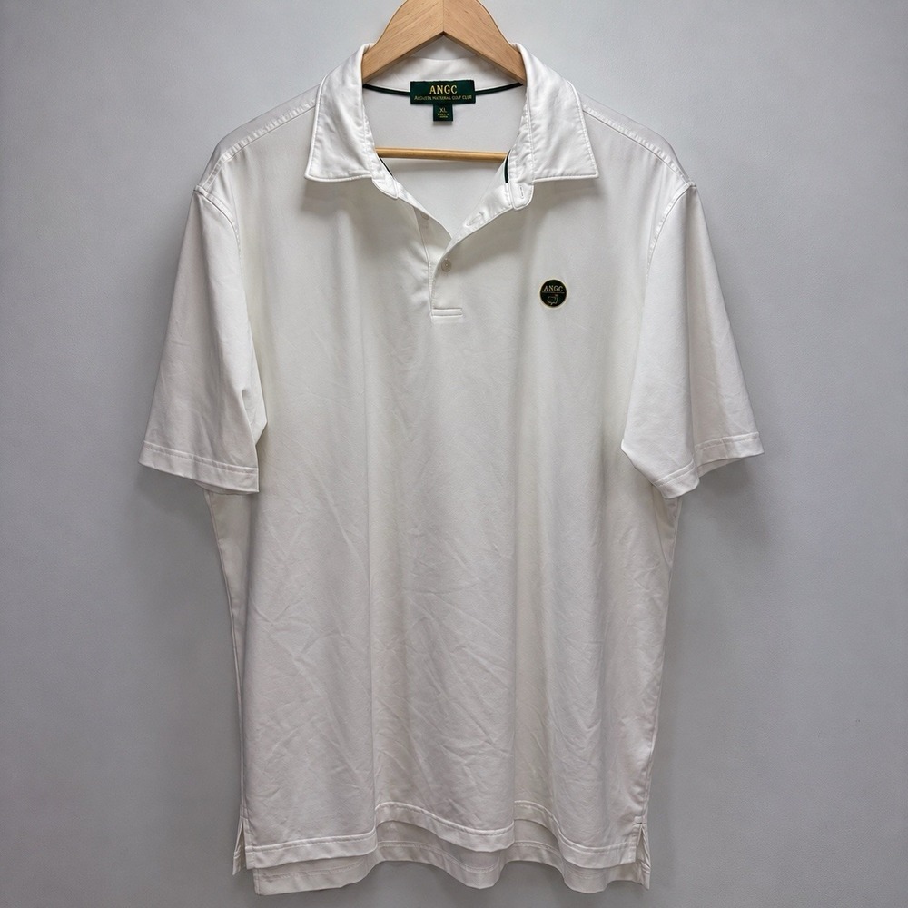 ANGC Augusta National Golf Club Men's White Performance Golf Polo Shirt XL